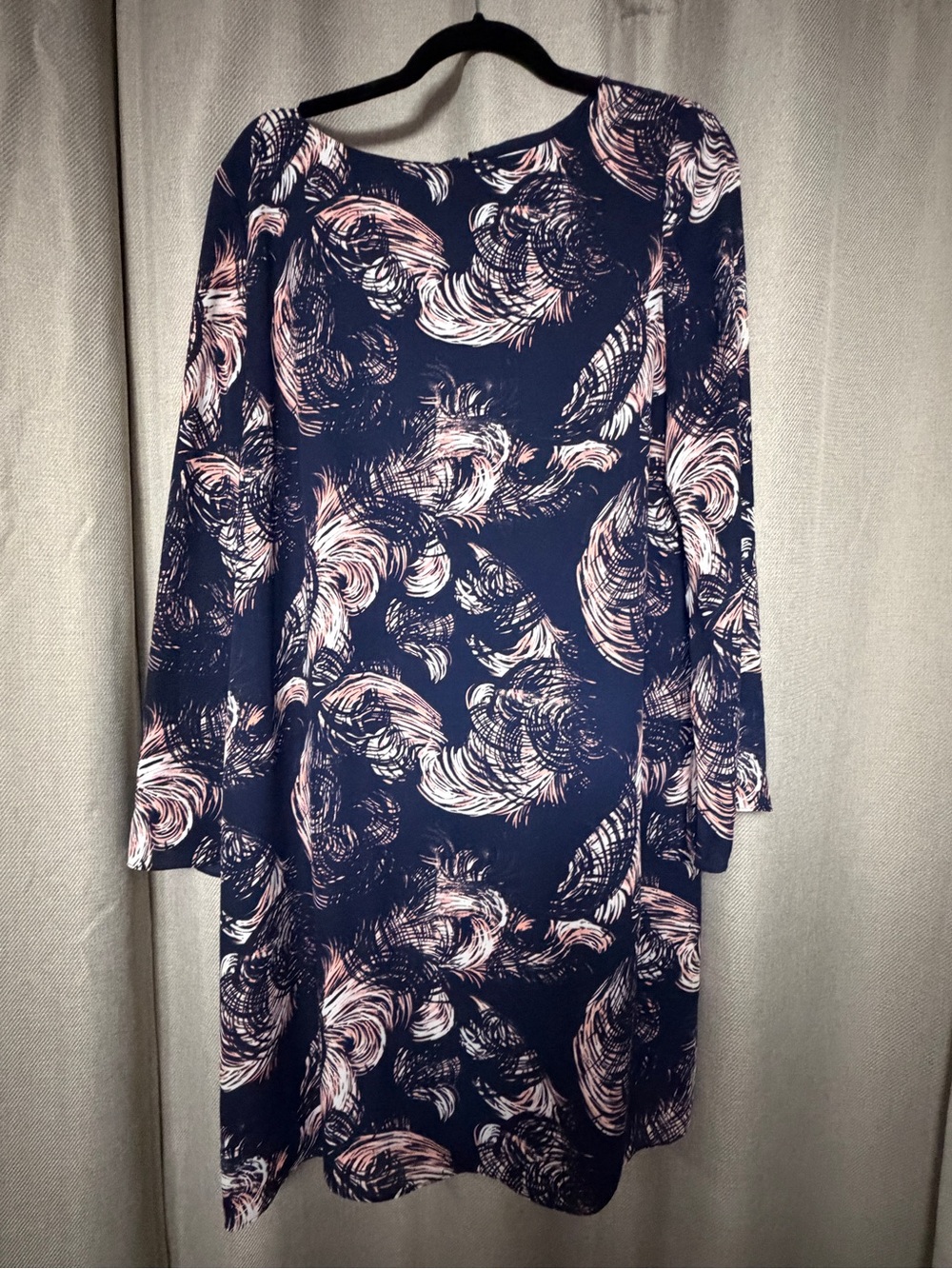 Chelsea 28 Navy Blue Print Long Sleeve Dress